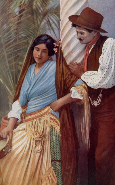 Spain. Young Couple of Spanish in Characteristic Clothes. 1920 by Unknown
